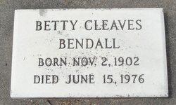 Bettie <I>Cleaves</I> Bendall 