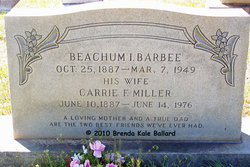 Carrie Frances <I>Miller</I> Barbee 