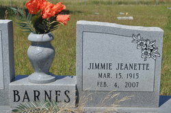 Jimmie Jeanette <I>Beasley</I> Barnes 