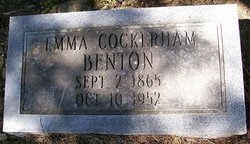 Emma Belfore <I>Cockerham</I> Benton 