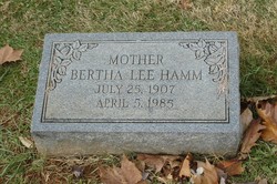 Bertha <I>Lee</I> Hamm 