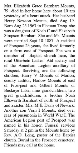Elizabeth Grace <I>Barnhart</I> Mounts 
