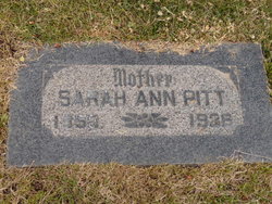 Sarah Ann <I>Davis</I> Pitt 