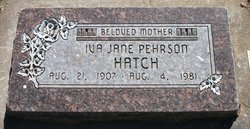 Iva Jane <I>Pehrson</I> Hatch 