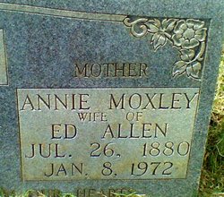 Annie Lou <I>Moxley</I> Allen 