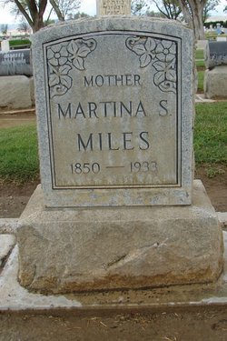 Mary Martha “Martina” <I>Smith</I> Miles 