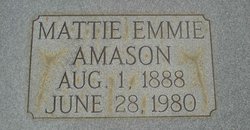 Martha Emily “Mattie Emmie” <I>Gleaton</I> Amason 