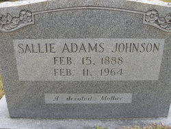 Sallie <I>Adams</I> Johnson 
