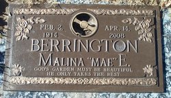 Malina Ethel “Mae” <I>Hooper</I> Berrington 