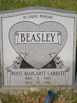 Roxie Margaret <I>Garrett</I> Beasley 