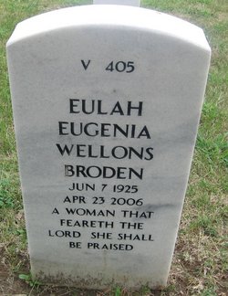Eulah Eugenia “Jean” <I>Wellons</I> Broden 
