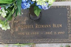 Sophia <I>Reimann</I> Blum 