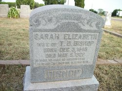 Sarah Elizabeth <I>Wigley</I> Bishop 