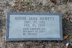 Annie Jane <I>McRoy</I> Hewett 
