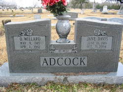 Jane <I>Davis</I> Adcock 