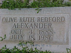 Olive Ruth <I>Redford</I> Alexander 