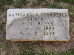 Martha Fannie <I>Johnston</I> Burks 