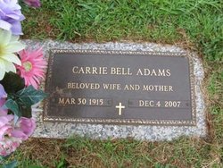 Carrie Belle <I>Buchanan</I> Adams 