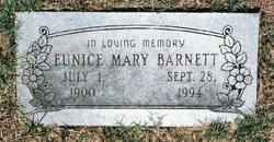Eunice Mary <I>Hicks</I> Barnett 