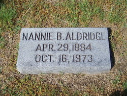 Nannie Jeanette <I>Bishop</I> Aldridge 