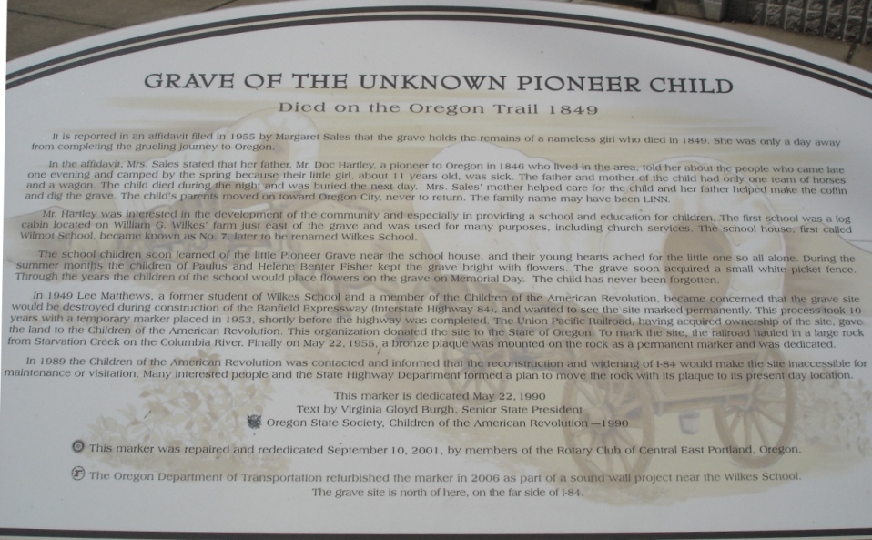 Pioneer Child Burial Site