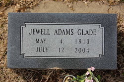 Jewell Anna <I>Adams</I> Glade 