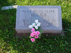 Alice Betty <I>Clark</I> Bidlack 