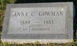 Anna C <I>Dukesherer</I> Gowman 