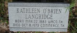 Maggie Catherine “Aunt Kathleen” <I>O'Brien</I> Langridge 