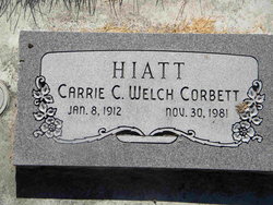 Carrie Clestella <I>Welch</I> Corbett Hiatt 