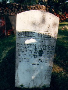 Sarah “Sallie” <I>Greene</I> Hayes 