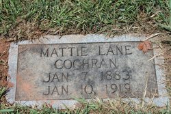 Mattie <I>Lane</I> Cochrane 