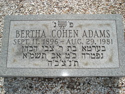 Bertha <I>Cohen</I> Adams 