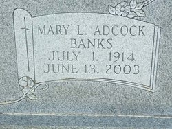 Mary Louelle <I>Adcock</I> Banks 