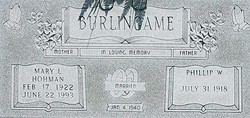 Mary Louise <I>Hohmann</I> Burlingame 