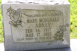 Mary <I>McDonald</I> Abney 