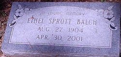 Ethel <I>Sprott</I> Balch 