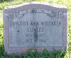 Dorothy Ann <I>Whitaker</I> Cowles 