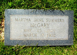 Martha Jane <I>Summers</I> McGary 