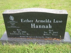 Esther Armelda <I>Luse</I> Hannah 