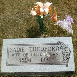 Sadie <I>Thedford</I> Brown 