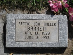 Bettie Lou <I>Miller</I> Barrett 