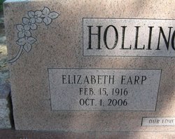 Elizabeth <I>Earp</I> Hollingsworth 