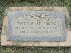 Mattie <I>Allen</I> Porter 