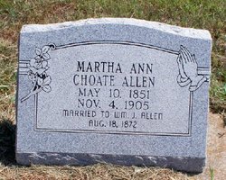 Martha Ann <I>Choate</I> Allen 