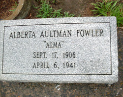Alberta “Alma” <I>Aultman</I> Fowler 