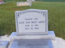 Alice Ann “Mamaw Ann” <I>Price</I> Akins 