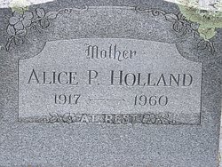 Alice P <I>Hutchins</I> Holland 