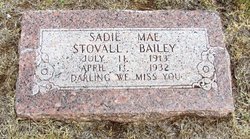 Sadie Mae <I>Stovall</I> Bailey 