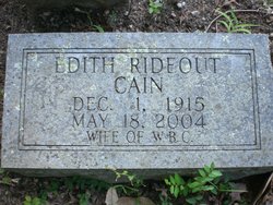Edith <I>Rideout</I> Cain 